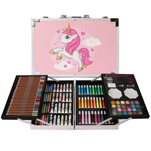 Double-Layer Aluminium Alloy Box School Water Color Art Set Gifts for Kids