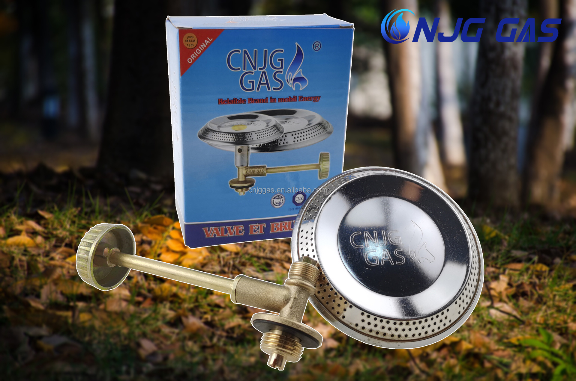 CNJG Orgas Propane Portable Small LPG Camping Gas Burner Stove with Brass Valve for 6kg Cylinder Cooking