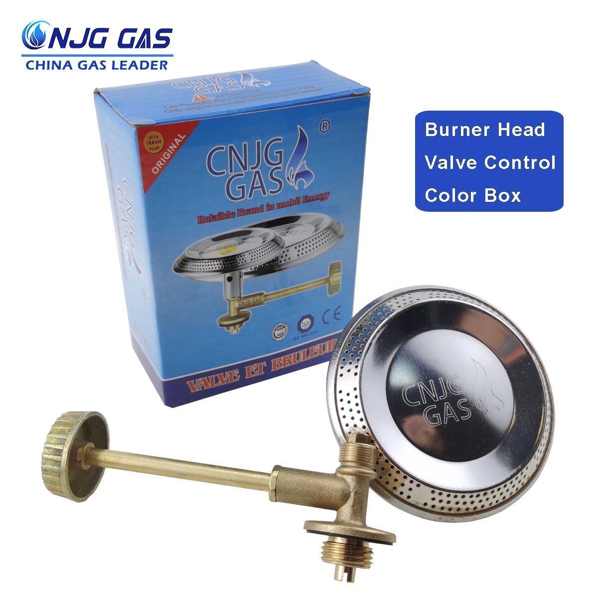 CNJG Orgas Propane Portable Small LPG Camping Gas Burner Stove with Brass Valve for 6kg Cylinder Cooking