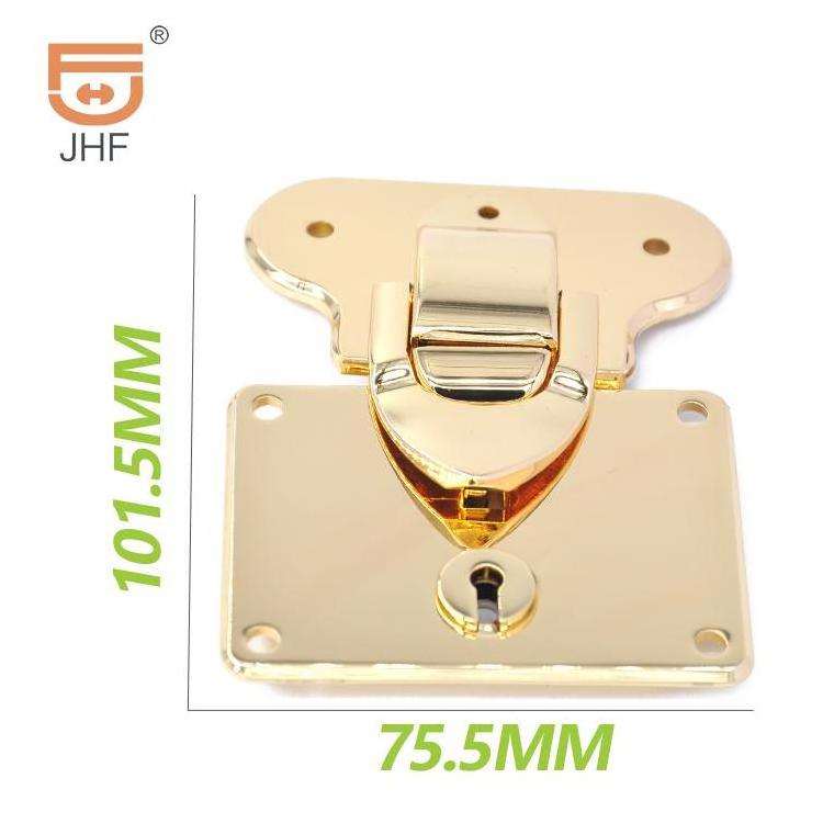 High Quality Bag Hardware Logo Accessory Case Lock Handbag Metal Gold Color Bag Fitting