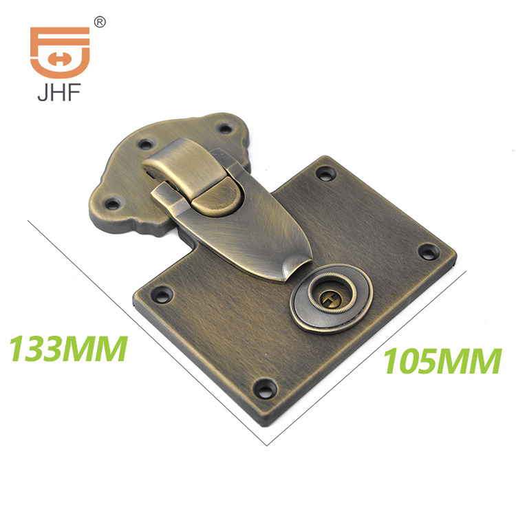 Big Leather luggage trunk Senior Hasp Catch Latch 106mm X 133mm Antique Brass Finish Chest Hardware for luggage trunk