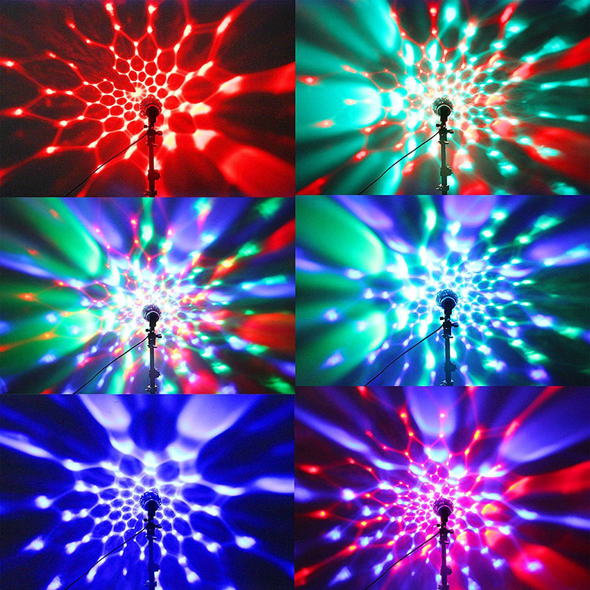 Cheap 3w laser Colorful party LED magic mini disco ball light sound activated disco lights bulbs