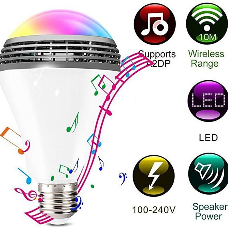 9W Color Changeable Lamp Speaker Light Disco blue&tooth RGB Colorful Smart Blue&tooth Wireless led music light bulb