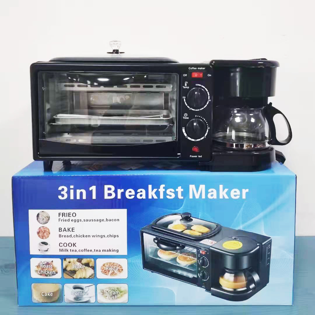 2023 Silver Crest Automatic Electric Bread Toaster Oven Multi function 3 in 1 Breakfast Maker Multi-functional Breakfast Machine