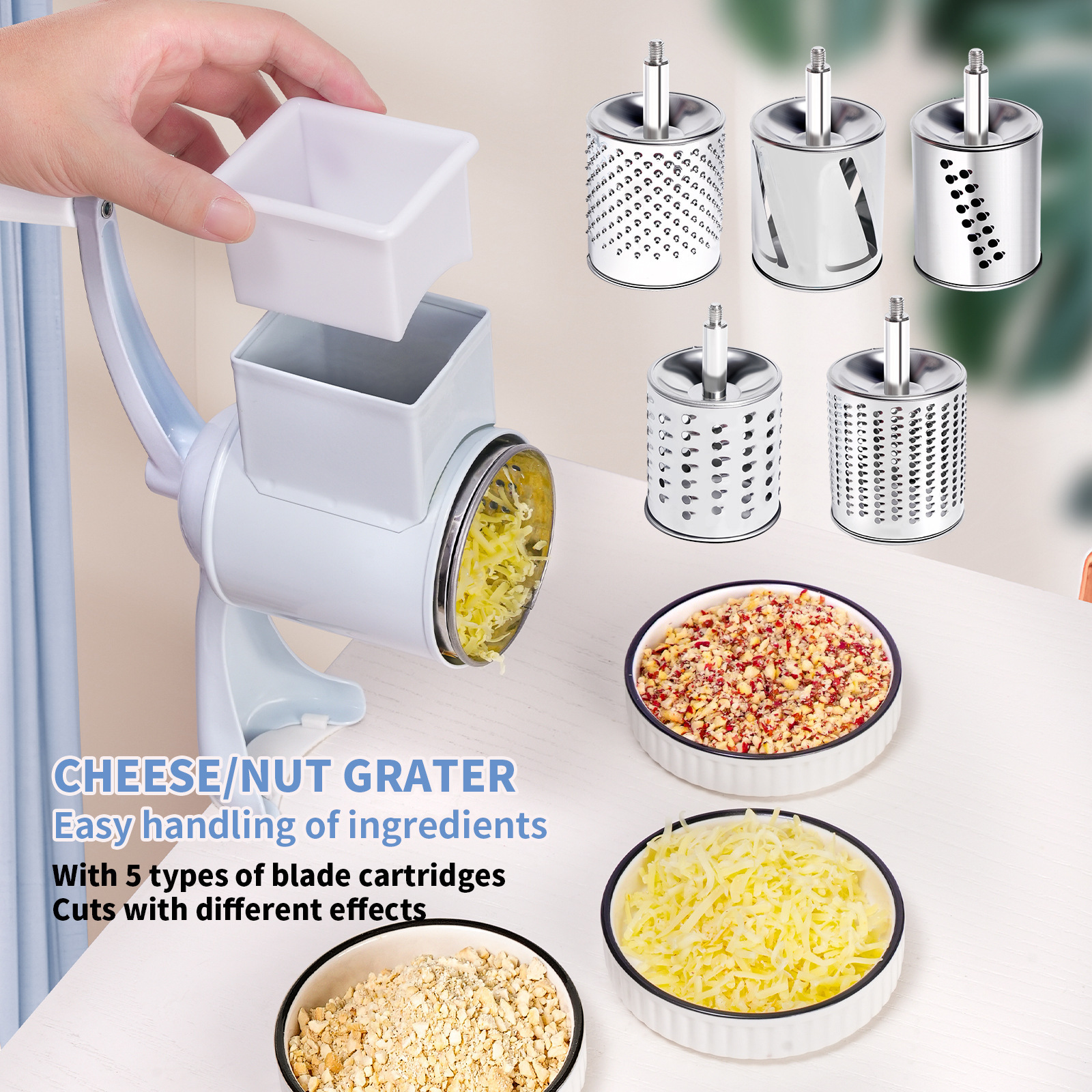 Manual Vegetable Cutter Grater Multifunctional Multi Slicer Gadgets Round Mandoline Potato Chopper Shredder