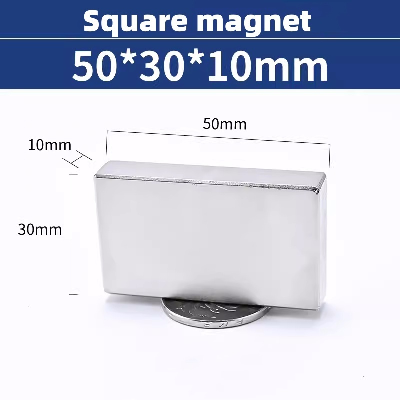 Industrial neodymium rectangular magnet N52 ndfeb permanent magnet 50x25x10mm