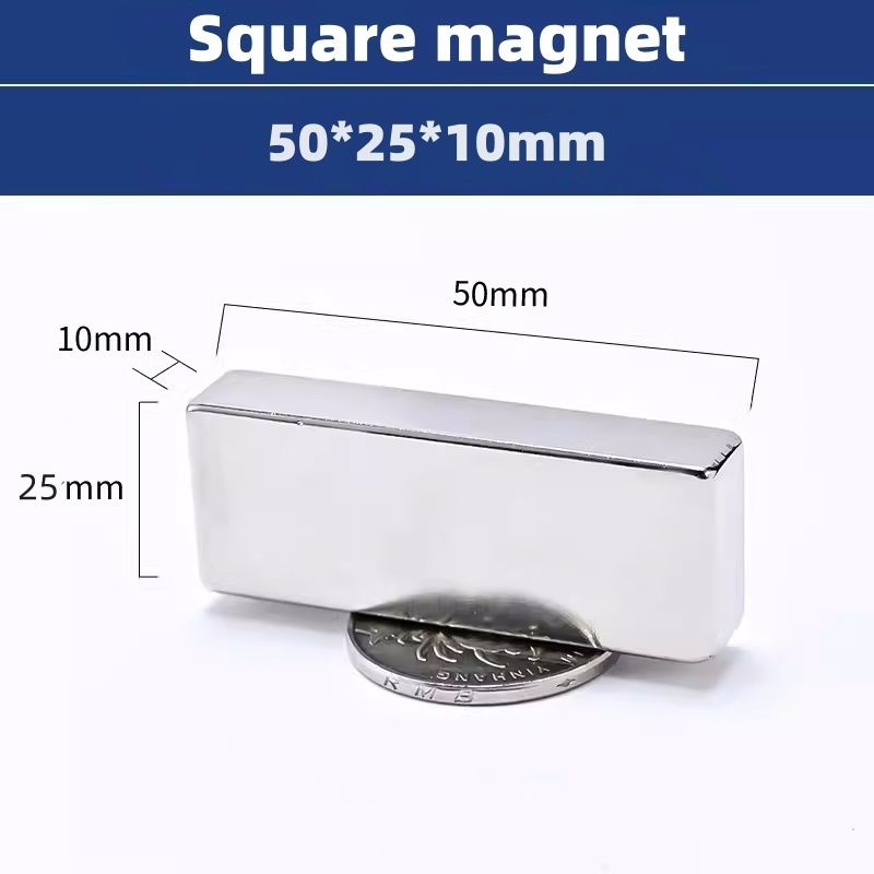 Industrial neodymium rectangular magnet N52 ndfeb permanent magnet 50x25x10mm