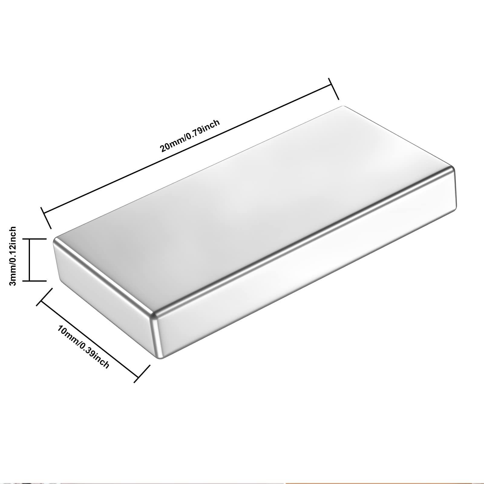 RectangularF20X10X3 Pot Channel Neodymium Magnet Industrial Permanent Block Countersunk Hole N52 Magnet