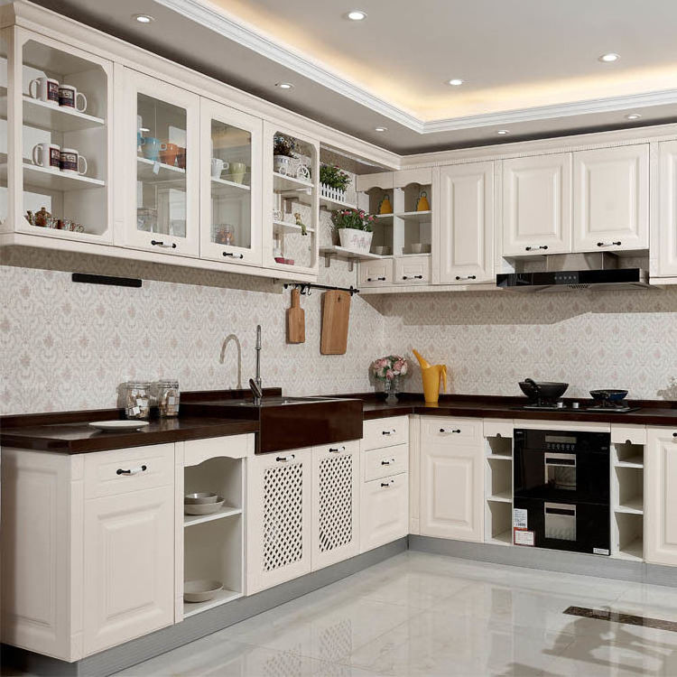 Hot stainless steel wall  kitchens with islands designs cabinets white smart cupboard