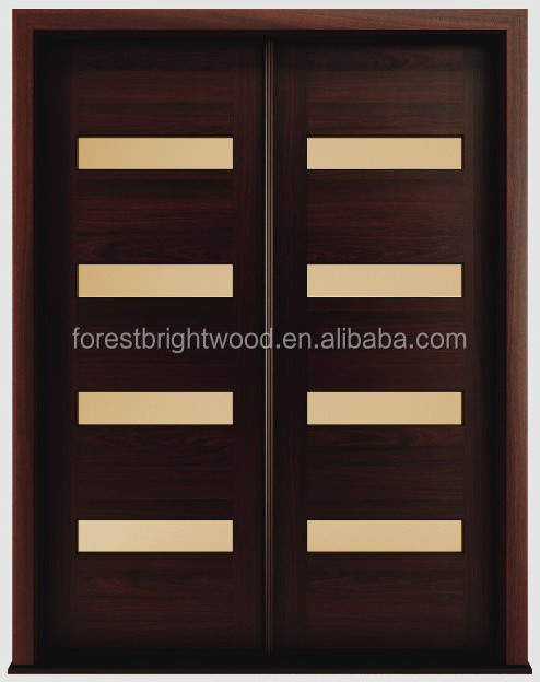 Mahogany Modern Solid Wood Custom Exterior Doors, Modern Entry Door