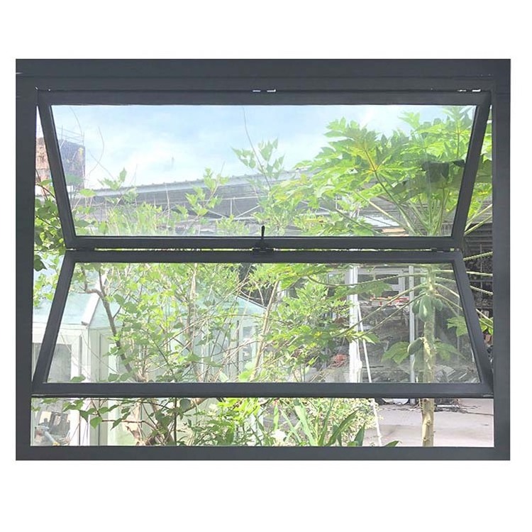 Remote Controlled Motorized Vertical Sliding Guillotine Aluminum Window For Glass Balcony