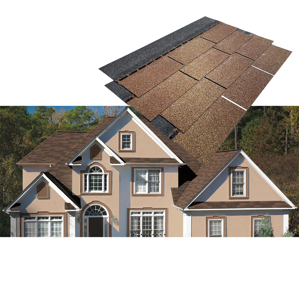 Construction materials economic waterproof  fireproof 3-tab asphalt shingles with rich color