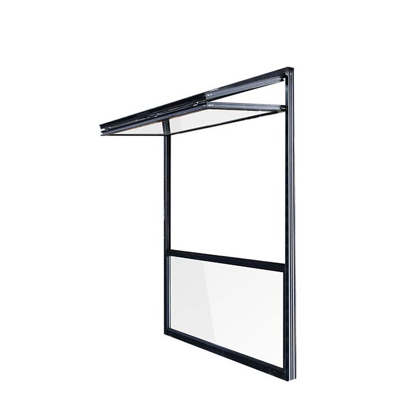 Remote Controlled Motorized Vertical Sliding Guillotine Aluminum Window For Glass Balcony