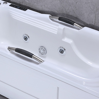 Indoor rectangular thermostatic double armrest whirlpool massage bathtub adult hot water soaking tub