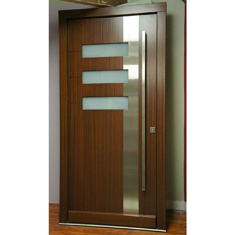 Mahogany Modern Solid Wood Custom Exterior Doors, Modern Entry Door