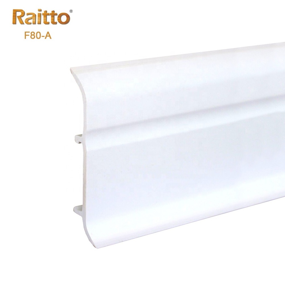 F80-A, foamed pvc skirting board/baseboard with clip