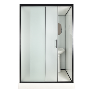 Stainless steel shower room bath room toilet bath glass partition one line shape simple sliding door