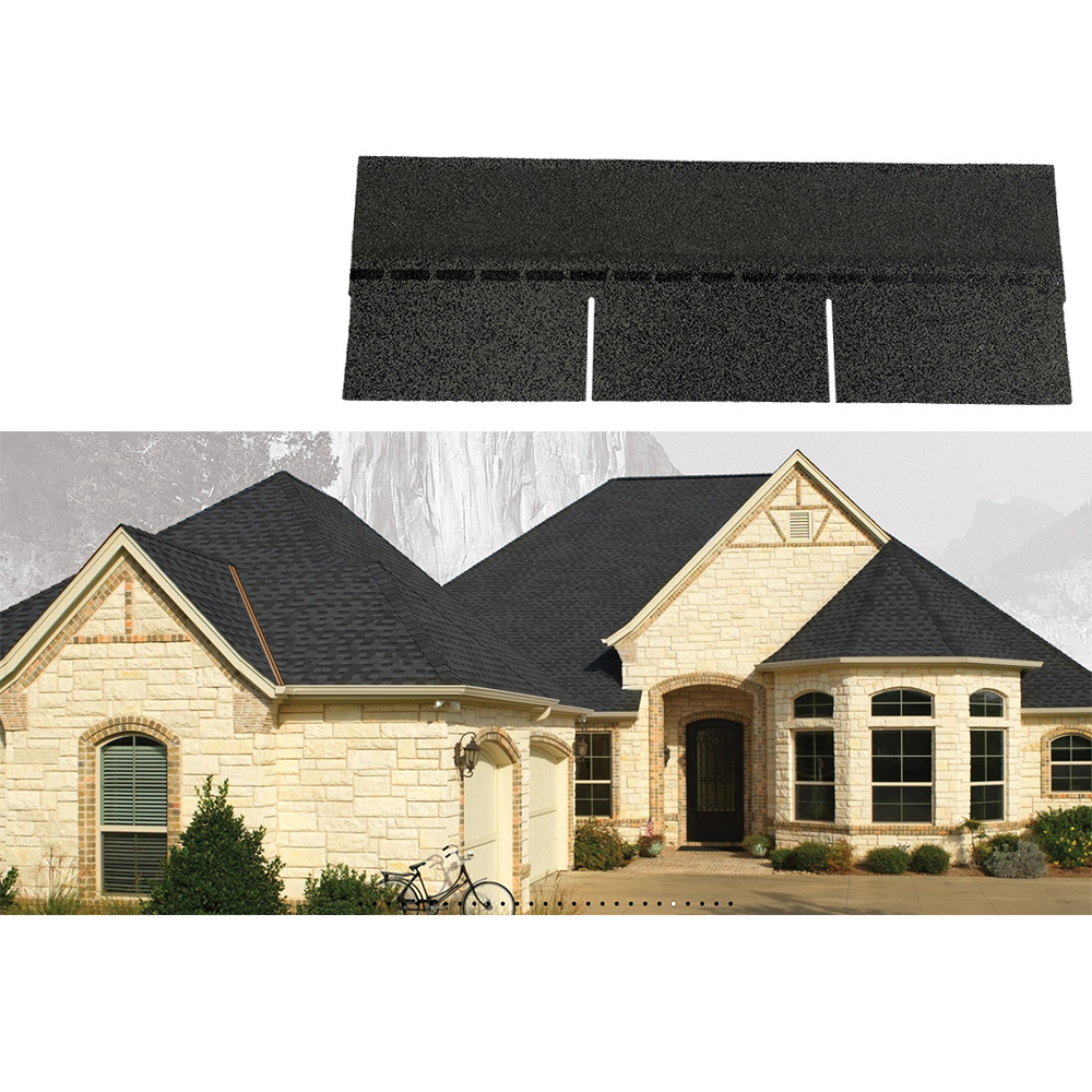 Construction materials economic waterproof  fireproof 3-tab asphalt shingles with rich color