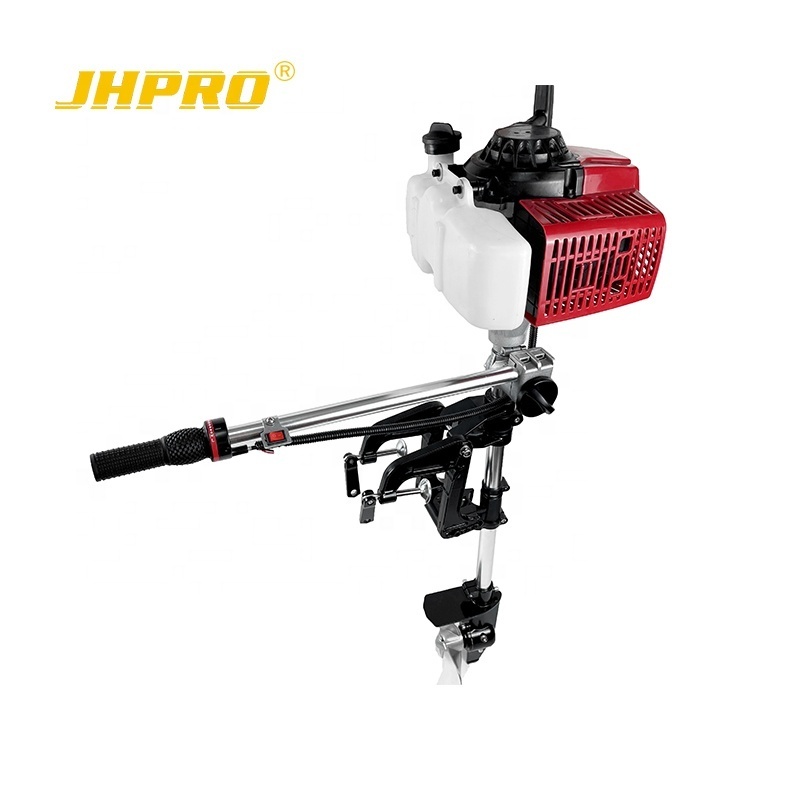 JHPRO 2-Stroke 52cc 2.3HP Outboard Boat Engine Motor  1.7KW Manual Pull Start Outboard Motor for Inflatable Fishing