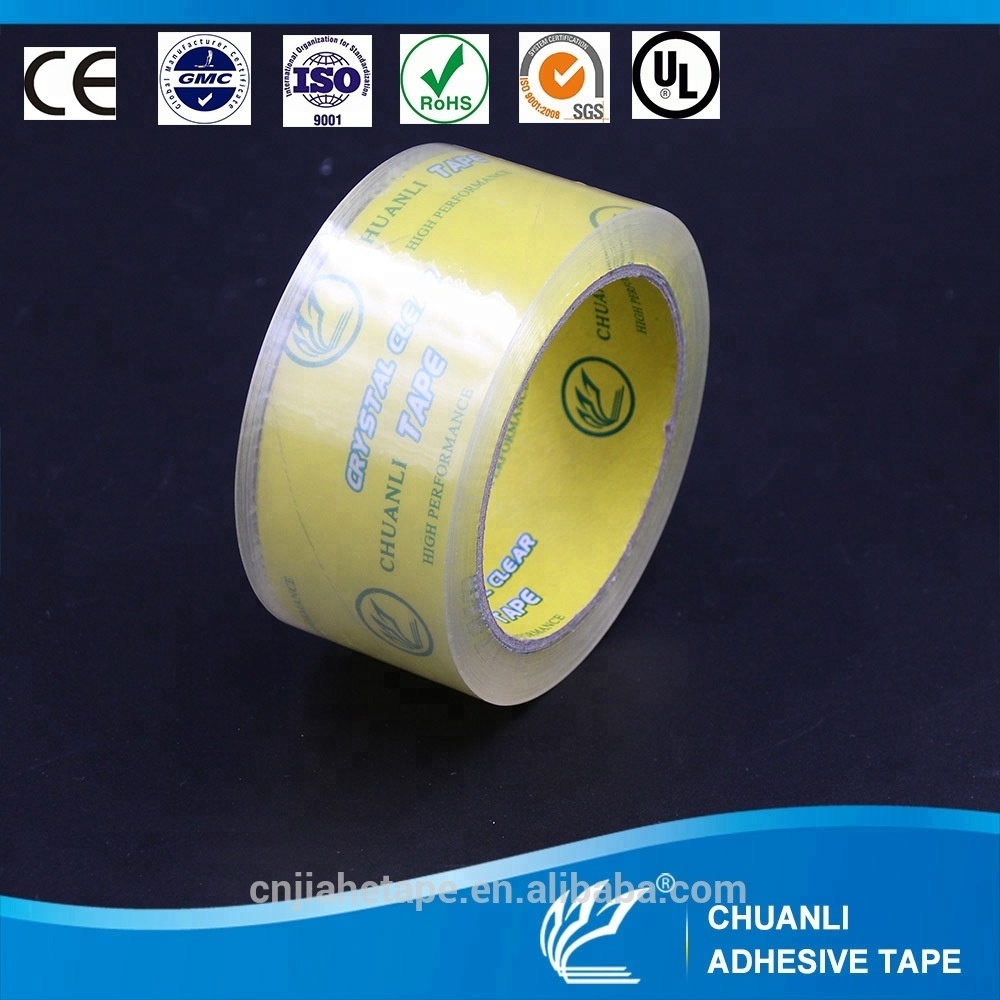 Factory Direct Sell Wholesale Bopp Yellow Crystal Super Clear Carton Sealing Tape