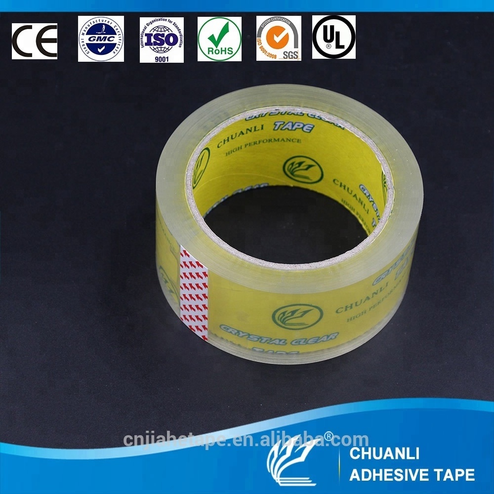 Factory Direct Sell Wholesale Bopp Yellow Crystal Super Clear Carton Sealing Tape