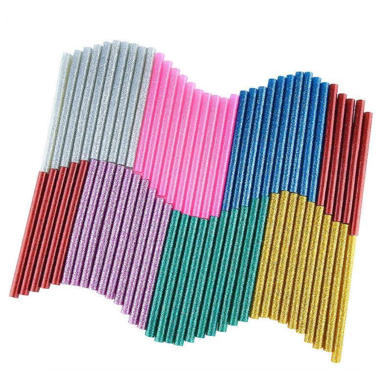 Glitter Hot Melt Glue Sticks 7mm Adhesive Assorted Glitter Glue Sticks Professional For Electric Glue Gun sticks Craft Repair