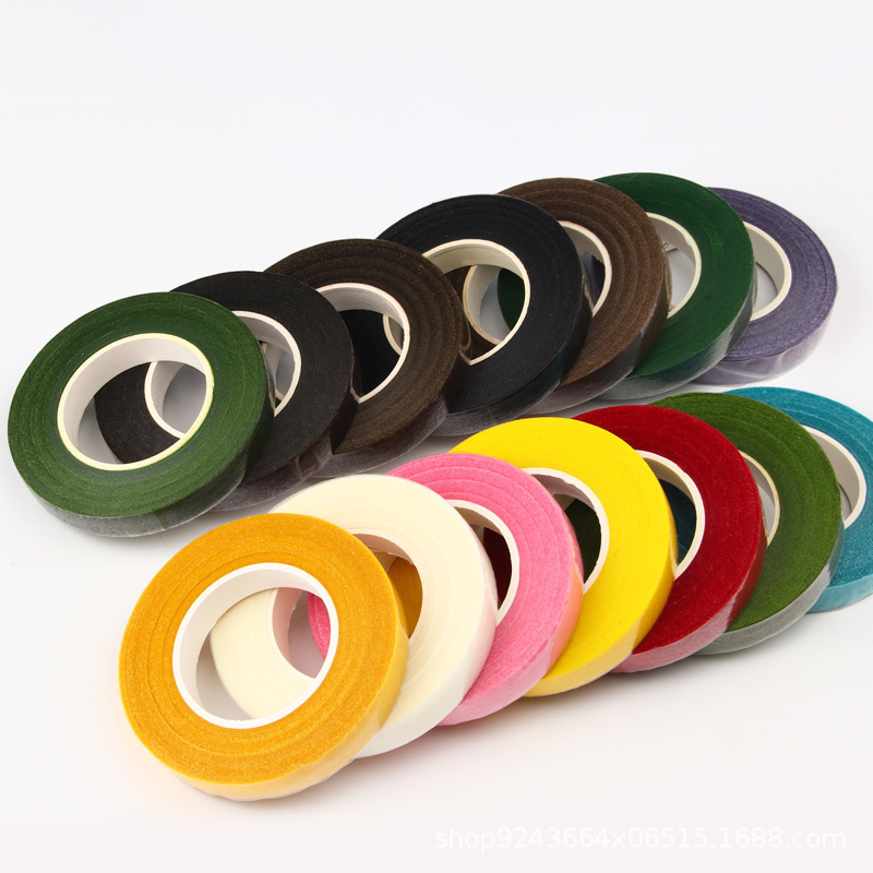 Hot Sale 30 Yard Adhesives for Bouquet Stem Wrap Multi Colors Floral Tape Flowers Making Tapes