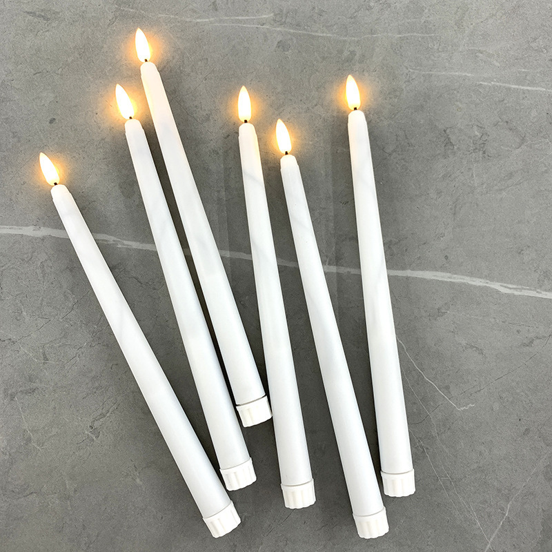 28cm LED candle light 3D moving wick flameless LED taper candles with remote control