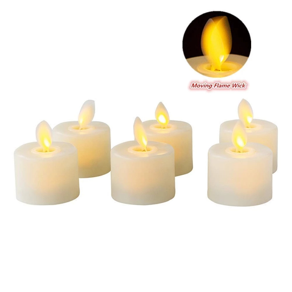 24 PCS Battery Operated Votive Candle Flameless LED Tea Light Home Decoration Christmas CR2032 Scented Yellow Light for Free