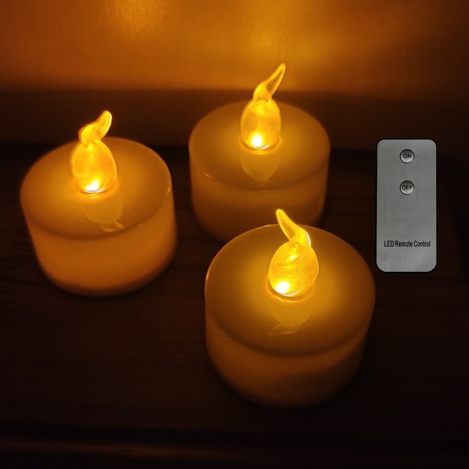 LED Flameless Tealight Candle with Remote control /Amber flicker LED Candle