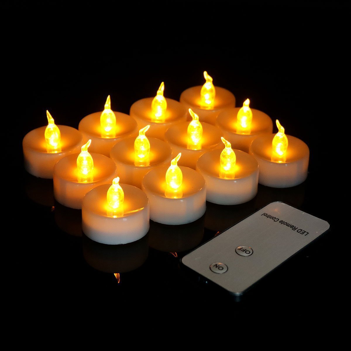 LED Flameless Tealight Candle with Remote control /Amber flicker LED Candle