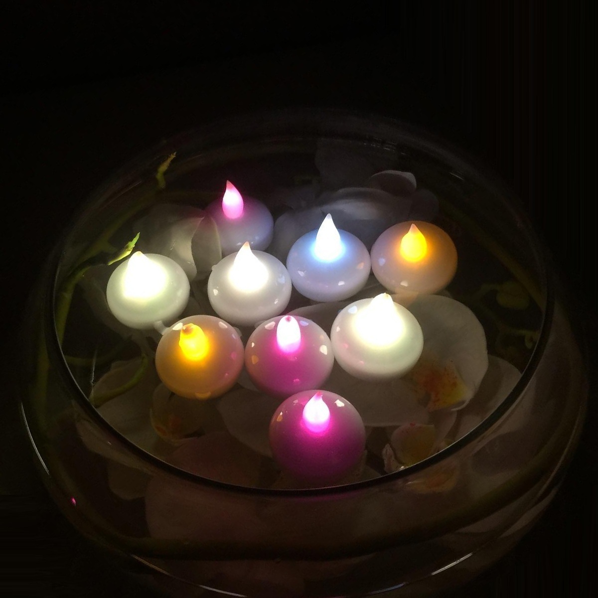 Electric Flameless Floating Battery Operated Velas Bougie Artificial Water LED Flickering Tea Light Candles