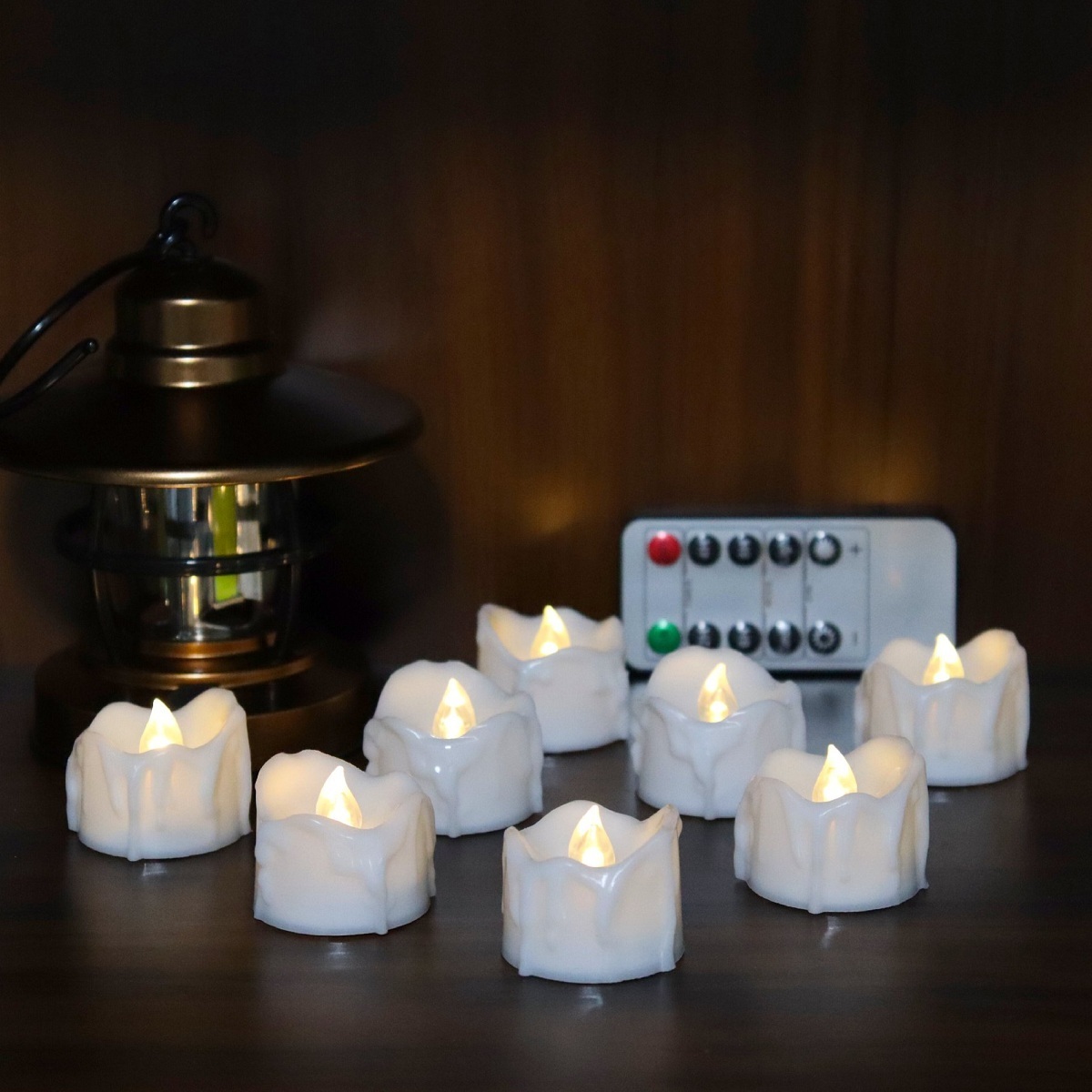 Set of 12 Battery Included Electrical Flameless Flickering Led Tea Lights Candles With Remote Control