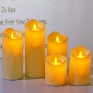 Wholesale plastic electric candles LED pillar candles for holiday Christmas decoration