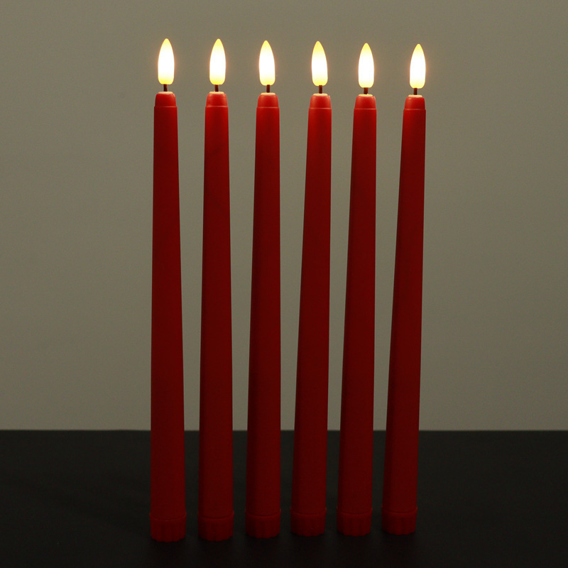 28cm LED candle light 3D moving wick flameless LED taper candles with remote control