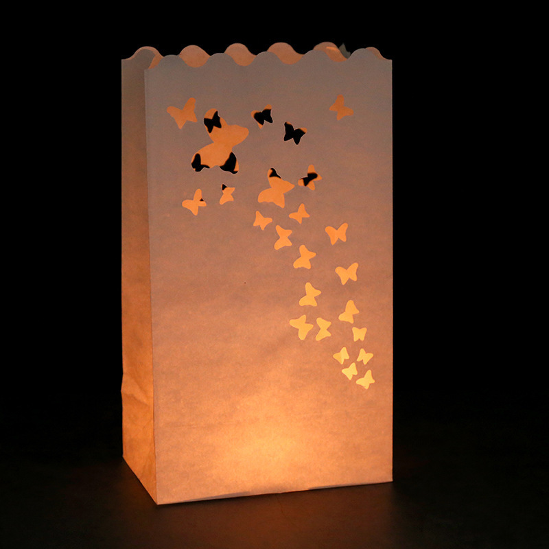 Plastic White Shell Flameless Yellow Flicker Light LED Candles Christmas LED Tealight Candles with Luminary Bag