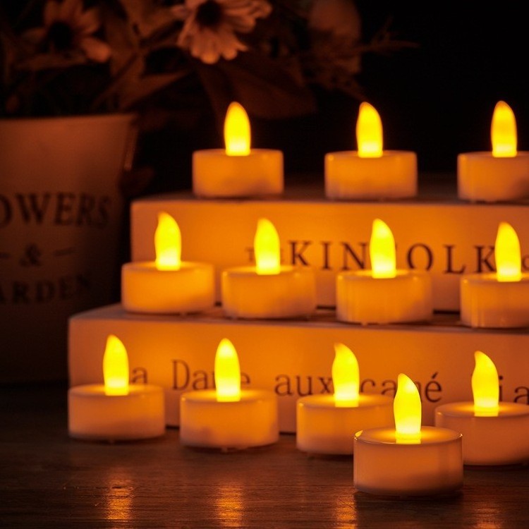 High quality battery operated mini flameless Halloween LED tealight candles with remote control