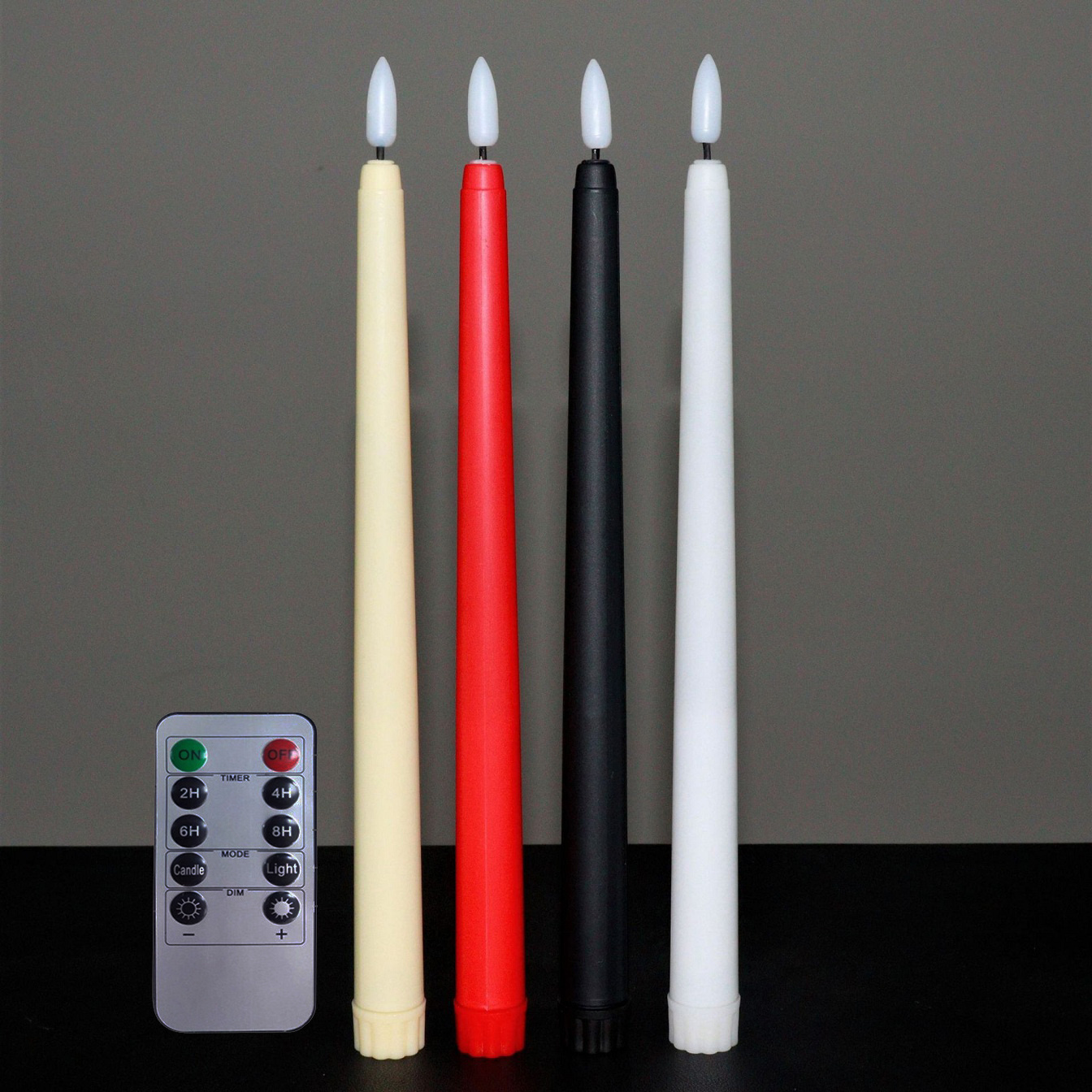 28cm LED candle light 3D moving wick flameless LED taper candles with remote control