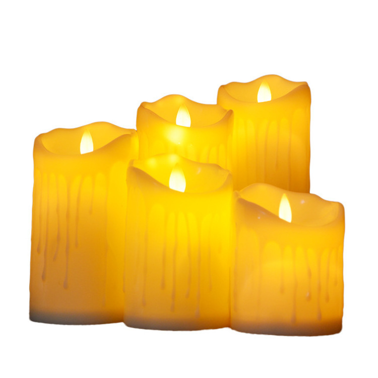 Wholesale plastic electric candles LED pillar candles for holiday Christmas decoration