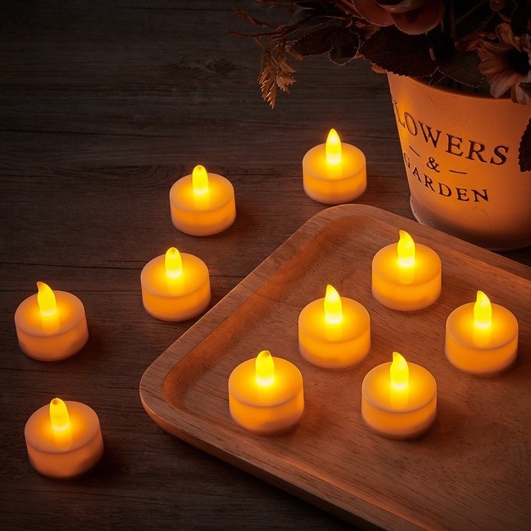 High quality battery operated mini flameless Halloween LED tealight candles with remote control