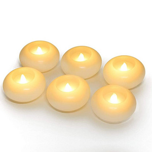 Battery Operated Flameless Waterproof Wax Yellow Light LED Floating Candle for Bathtub Vase Table Centerpieces Decoration