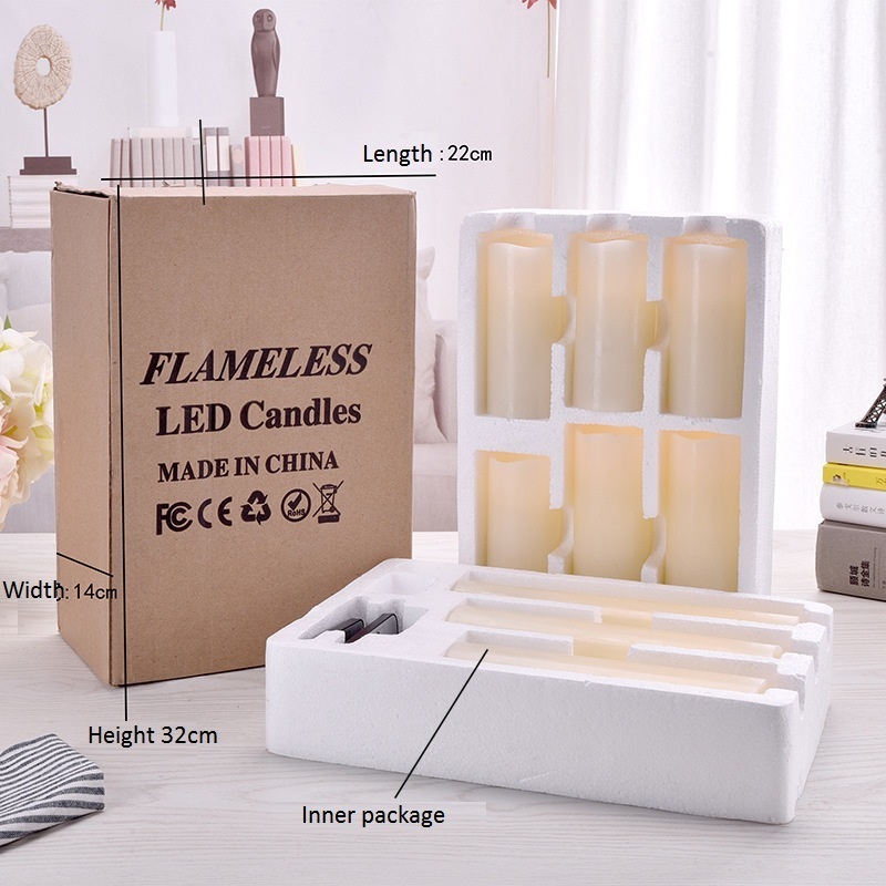 Large battery powered 9pcs/set flicker warm light LED Candle with remote