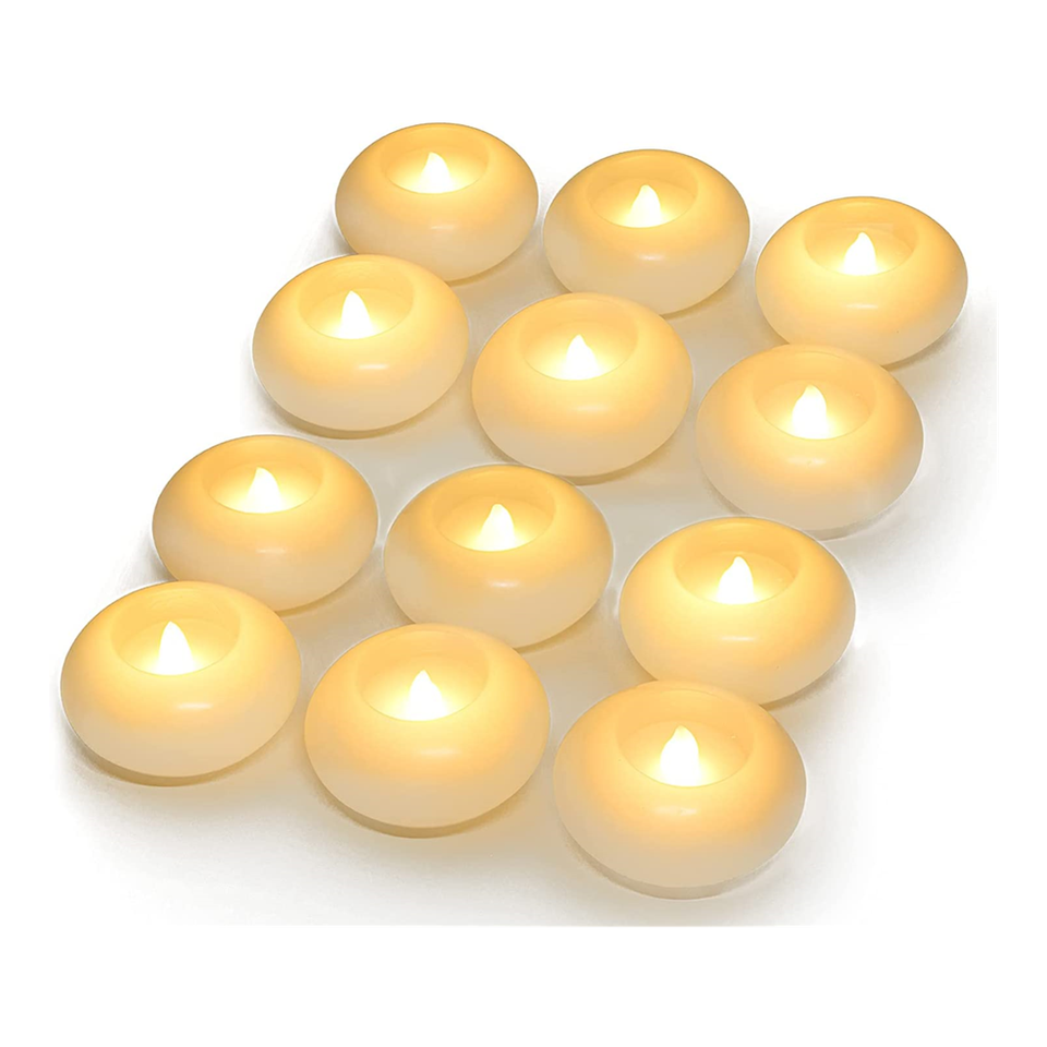 Flameless Batteries Tea Lights Water Activated Wax Floating LED Candle for Home Wedding Party Centerpiece