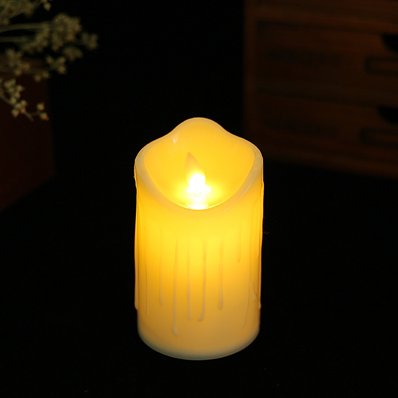 Wholesale plastic electric candles LED pillar candles for holiday Christmas decoration