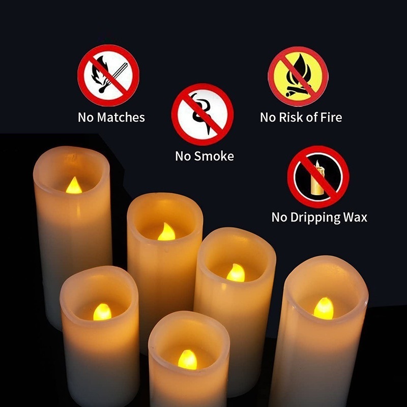 Outdoor Christmas halloween decor long candle light LED candle