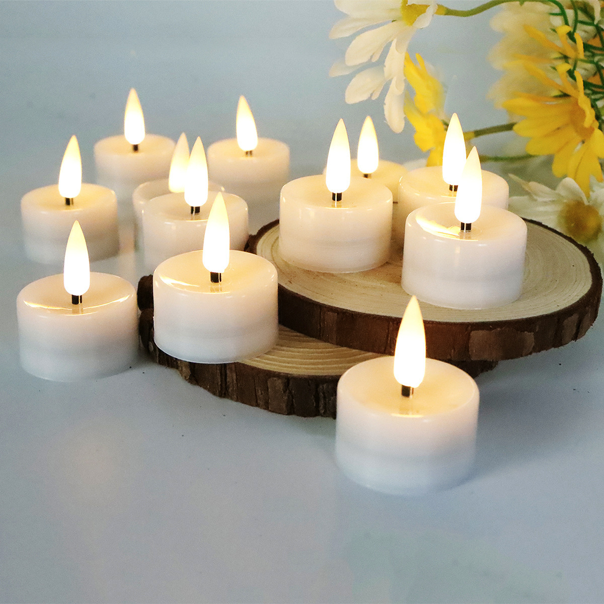 12PCS CR2032 Battery Powered LED Tea Light Candles Flameless Flickering for Wedding Party Lighting