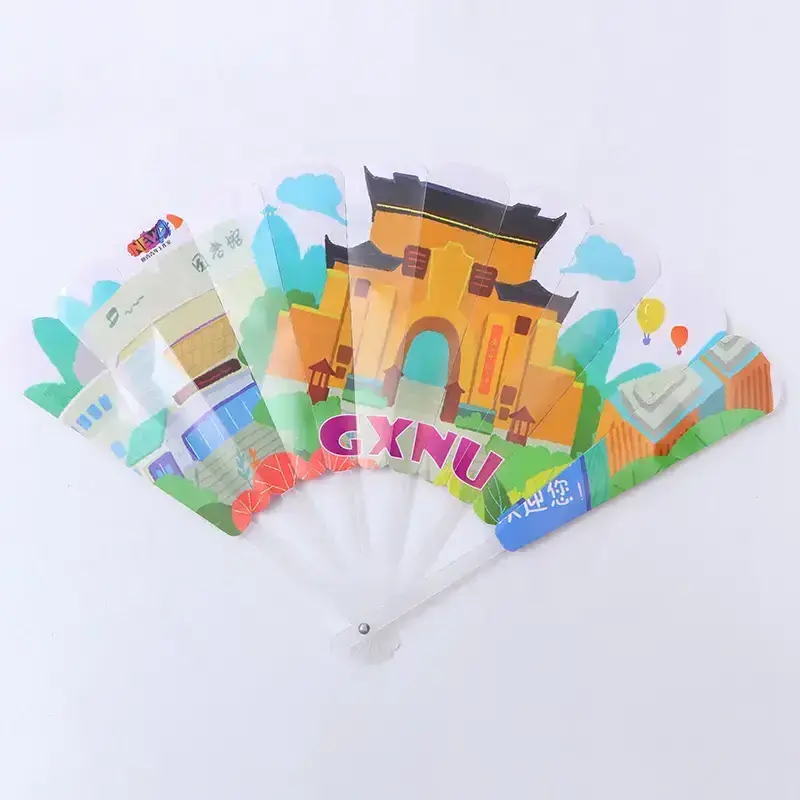 Children's Hand Fan Portable Round Plastic Fan Cartoon Or Custom Design For Summer Promotional Gifts Fan