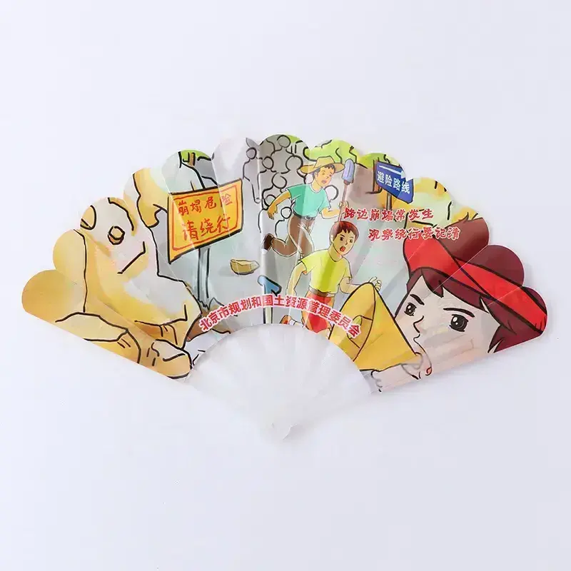 Children's Hand Fan Portable Round Plastic Fan Cartoon Or Custom Design For Summer Promotional Gifts Fan