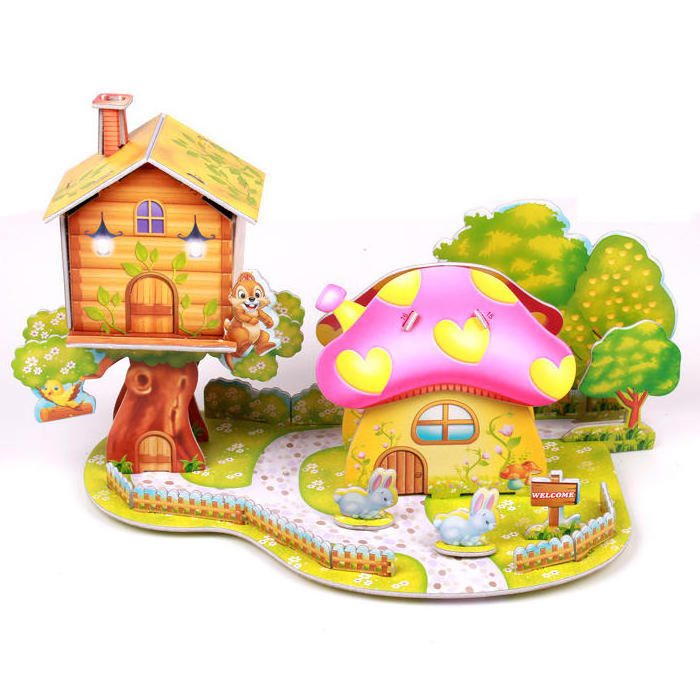 Chinese DIY 3D Foam Puzzle Mini House Building Castle Puzzles for Kids