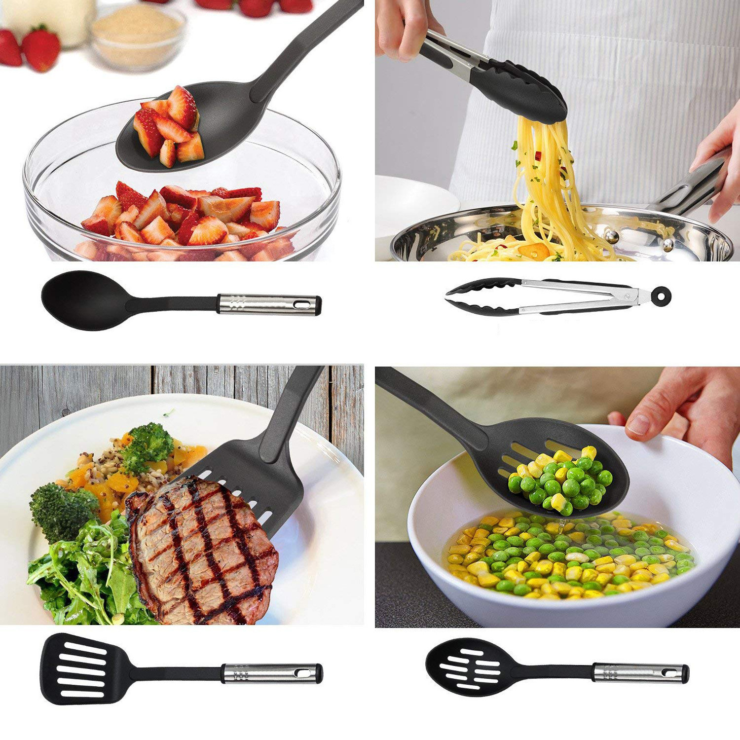 Hot Sale 42pcs Non Stick Heat Resistant Nylon Stainless Steel kitchenware/gadget/accessories/Cooking tools/Kitchen Utensils Set